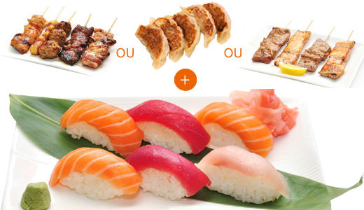 ME – Sushi + brochettes ou gyoza