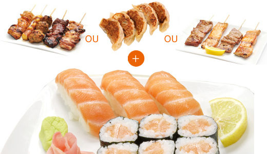 MI – Maki, sushi + brochettes ou gyoza