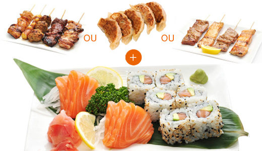 MM – California maki, sashimi + brochettes ou gyoza