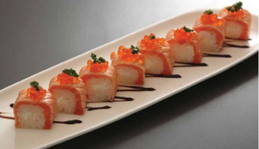 Saumon snacké fromage et ikura<br>(8 pièces)